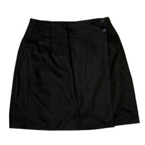 Vintage 35th & 10th Wool Blend 90s Style Black Wrap Mini Skirt Juniors Size 9